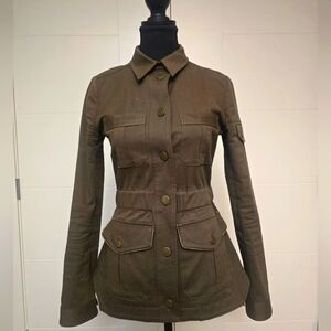 Veronica Beard - fitted military jacket - army green